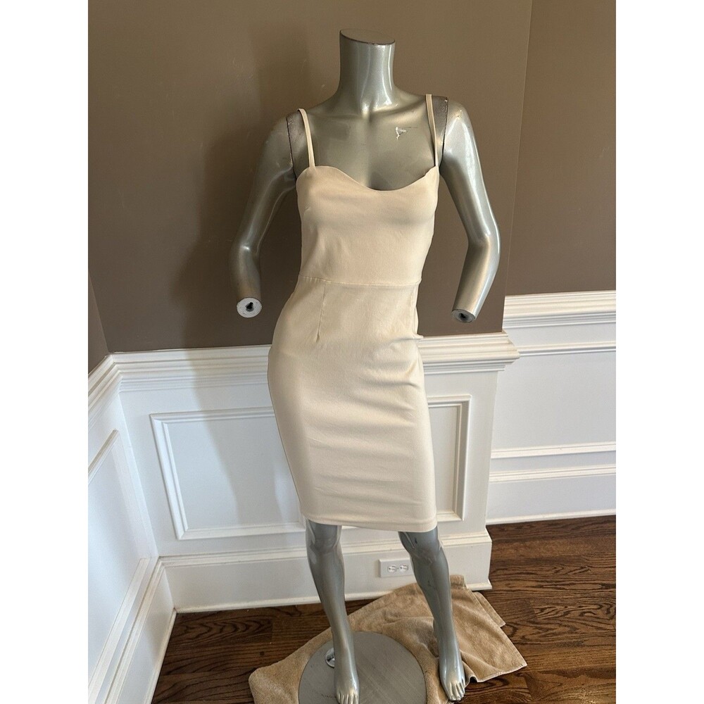NWT VESPER  Cami Strap Bodycon Midi Begie Dress Sz10UK /6US